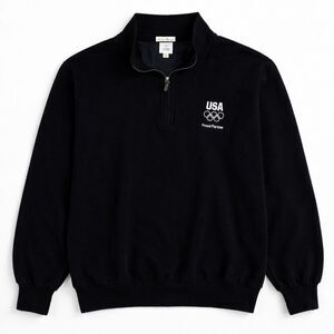 BMW Olympics Team Apparel Quarter Zip Italian Merino Wool Sweater Size Large